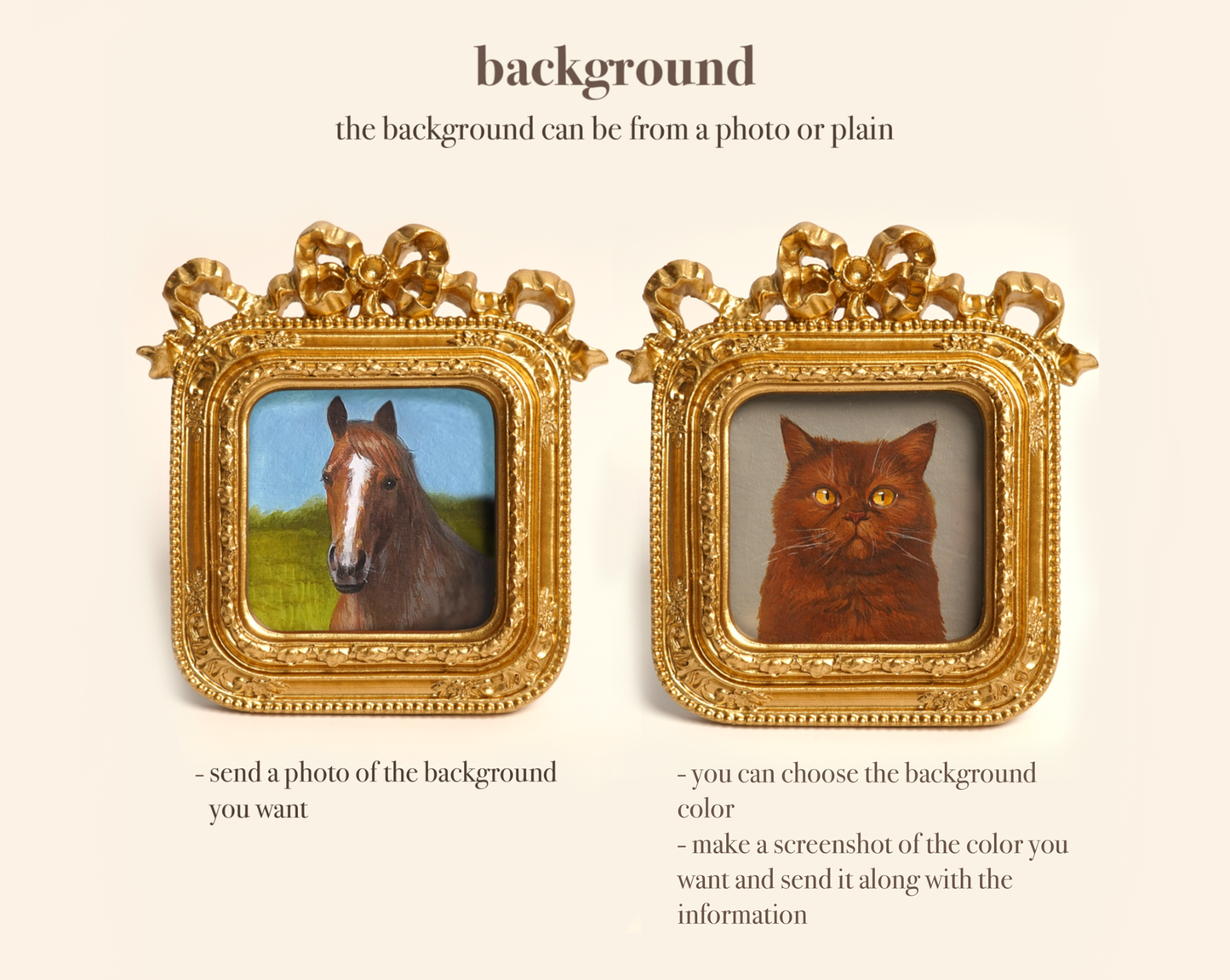 Custom Hand-Painted Acrylic Pet Portrait in a Gold-Colored Vintage Frame
