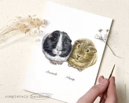 Two Pet Portrait | Watercolor Pet Portrait