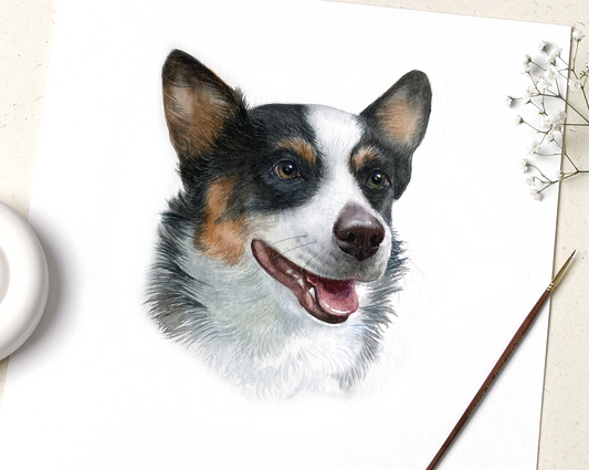 Watercolor pet portrait, Custom pet portrait from photo, Pet family portrait, Dog memorial gift, Pet painting