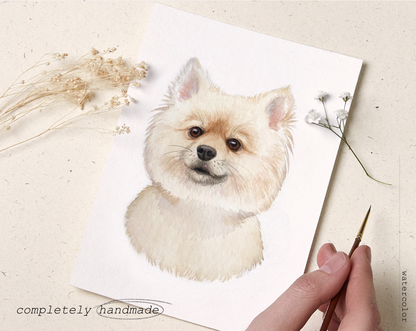 Handmade Custom Watercolor Dog Portrait