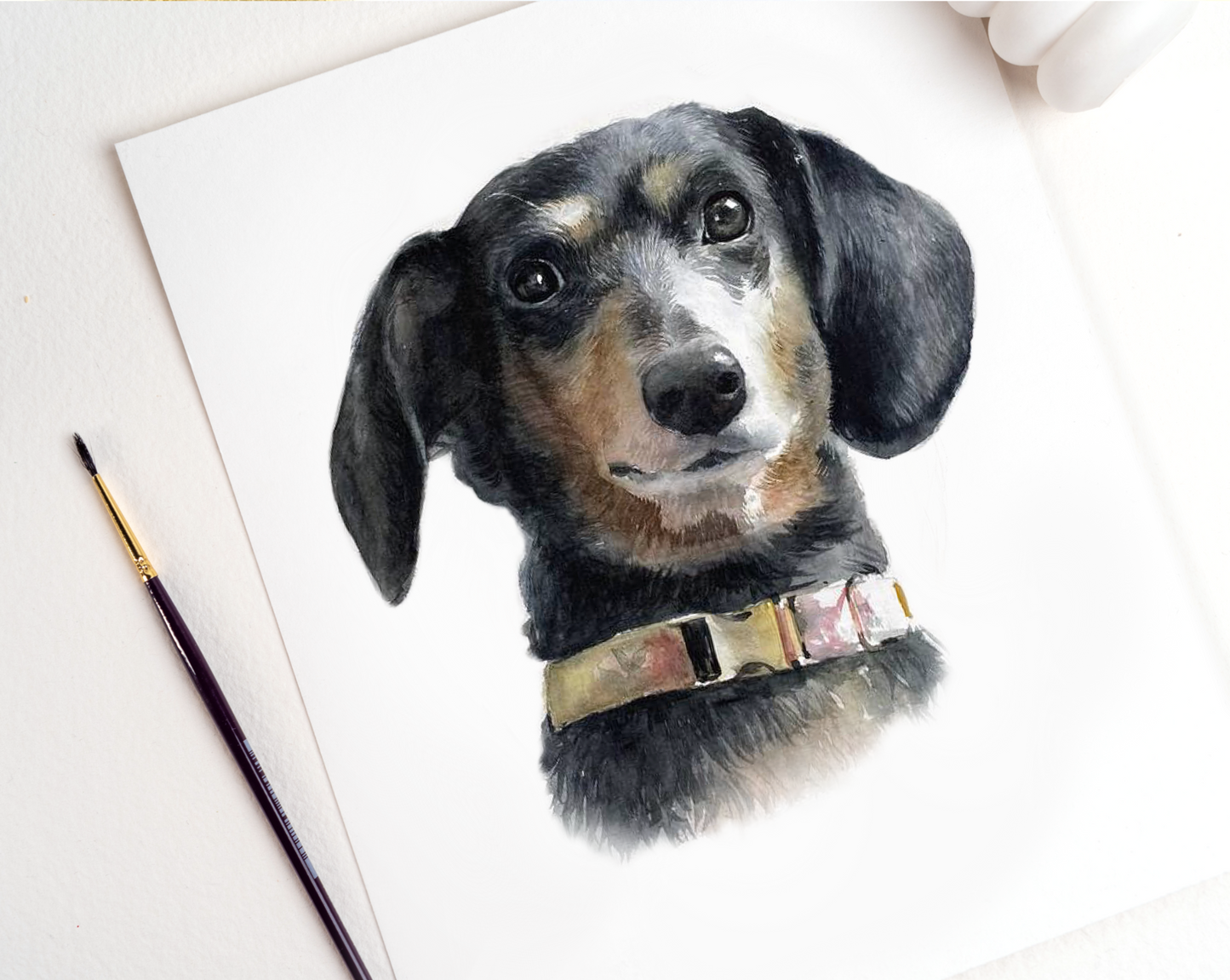 Handmade Custom Watercolor Dog Portrait