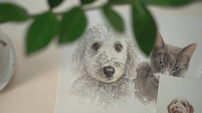 Two Pet Handmade Portrait